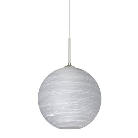 BESA LIGHTING Coco 10 Pendant, Cocoon, Satin Nickel Finish, 1x60W Incandescent 1JT-COCO1060-SN